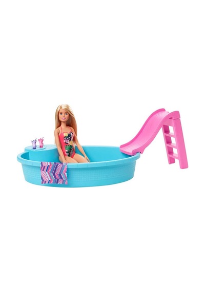 Barbie Ve Eğlenceli Havuzu Oyun Seti - Barbie Bebekli Ve Kaydıraklı Yaz Eğlencesi