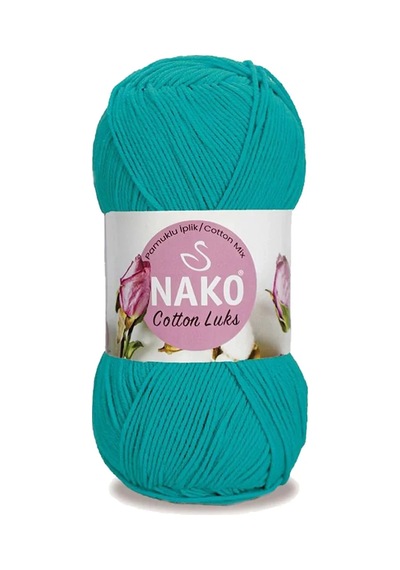 Tedar 5 Adet Cotton Lüks Yelek Tunik Kazak Bluz Hırka İpi Yünü Koyu Turkuaz 97581 Najmaddin (No:1) 8.5Cm X 10.5 Cm