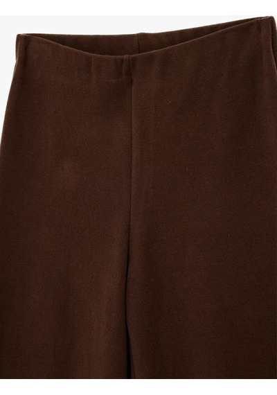 Koton Standart Bel Geniş Paça Pantolon Kahverengi 6sak40037ek Kahve