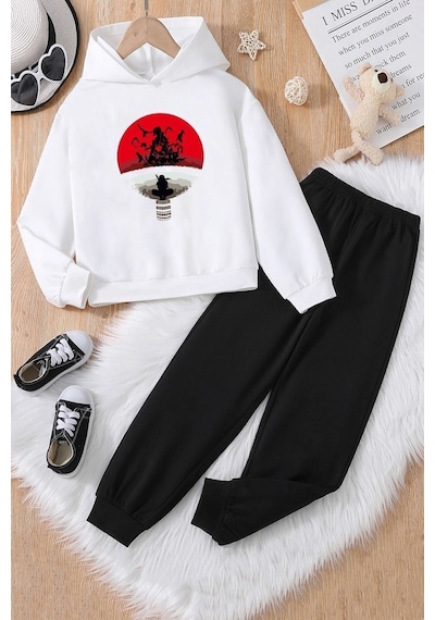 Uyguntarz Çocuk Itachi Uchiha Eşofman Takımı Beyaz