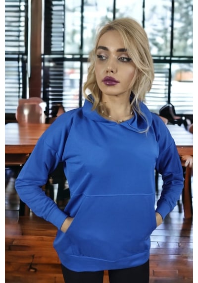 Unısex 2 Iplık Sweatshırt Mavı