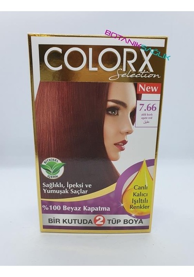 Colorx Bitkisel Saç Boyası Set - 7.66 Akik Kızıl