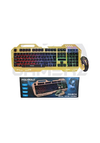 Polygold PG-8014 Işıklı Oyuncu Q Klavye Mouse Seti