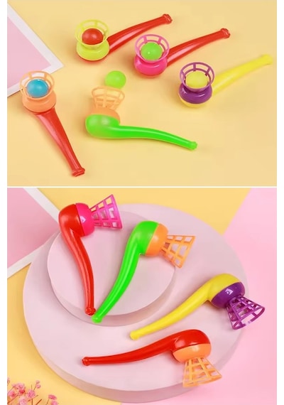 Top Üfleme Oyunu 2 Adet Saksafon Üfleme Nefes Oyuncağı Üfleme Düdüğü Oyuncak Karne Sınıf Çocuk Hediye