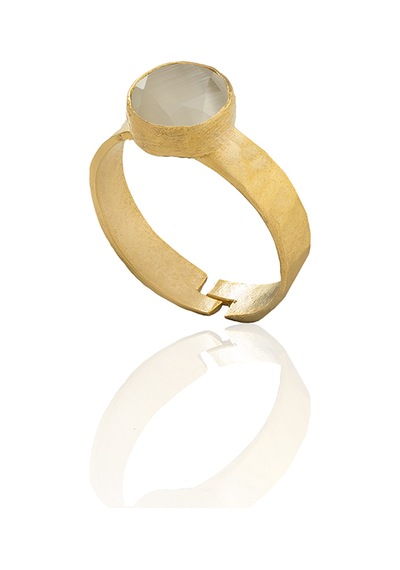 Kadir Jewellery 22 Ayar Altın Kaplama Zirkon Taşlı Kadın Minimal Yüzük Beyaz 62941283