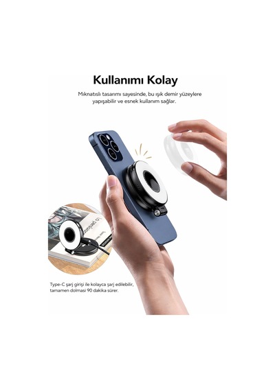 Led Işık Magsafe Uyumlu Çok Amaçlı Led Video Işığı Telefon Kamera Ve Laptop Profesyonel Selfie