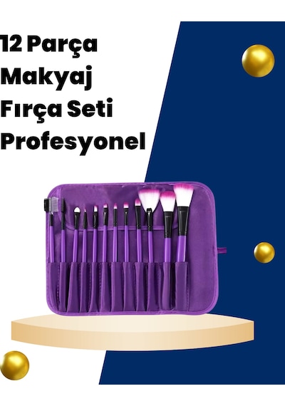 Sptmgldı Profesyonel Makyaj Uygulamalarına Özel 12 Parça Kompakt Ve Hafif Makyaj Fırça Seti