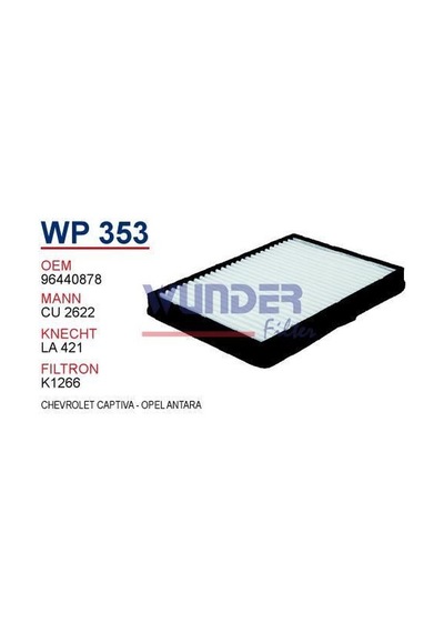 WUNDER WP353 Polen Filtresi Chevrolet Captiva - Opel Antara