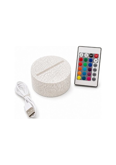 Usb Rgb Crackle Işıklı Taban 3d Gece Lambası, Çatlak Desenli, Dokunmatik Ve Uzaktan Kumandalı Çok Renkli