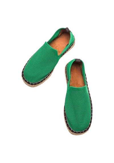 Unisex El Yapımı Triko Espadril Yeşil-yeşil Yeşil