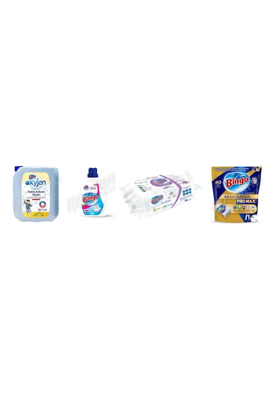 Bingo Çamaşır Suyu 4 Lt + Sıvı Deterjan Amber 2600 Ml + Yüzey Tem.havlusu 96'lı +bulaşık Tableti 40'lı4'lü Set Diğer