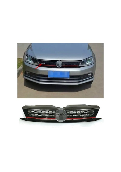 Autogp Vw Jetta Gli Ön Panjur Izgara Kırmızı Şeritli 2015+