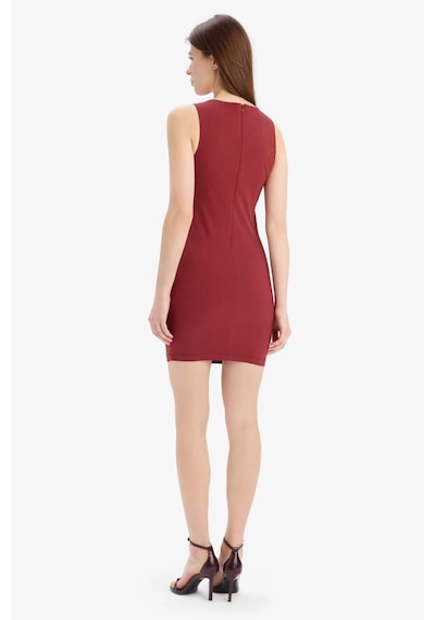 DeFacto Bodycon Vücudu Saran Bisiklet Yaka Bengalin Kolsuz Mini Elbise E3975AX25SPBR248