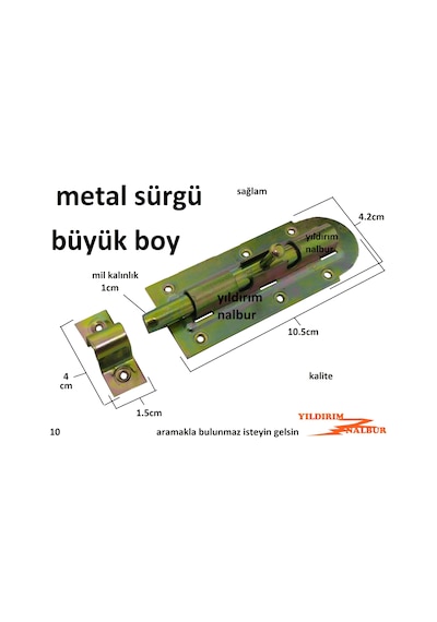 Metal Sürgü Büyük Boy Boy Karşılıklı Emniyet Kilidi Duble Boy