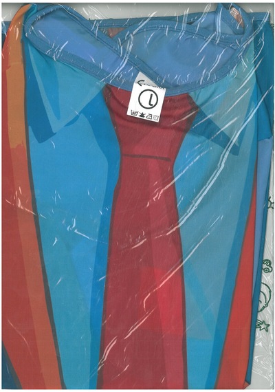 Bafix Boyama Önlüğü Desenli L Mavi -kırm 54x40 Cm 1 Adet