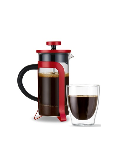 French Press 300 Ml, Kırmızı Çok Renkli