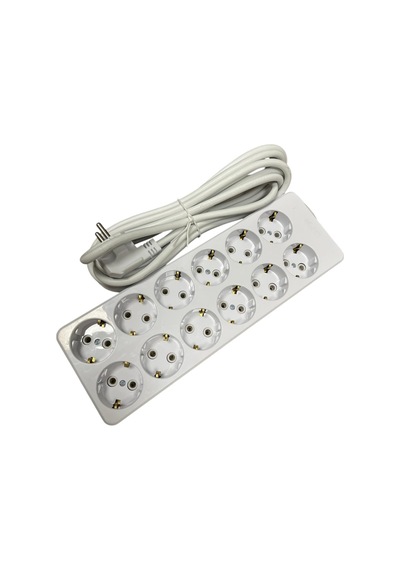 De-pa 12 Li Topraklı Grup Priz 5 Metre Kablolu 16a 220v 3x1,5 Mm² Kablo Çoklu Priz Uzatma 29x10 Cm