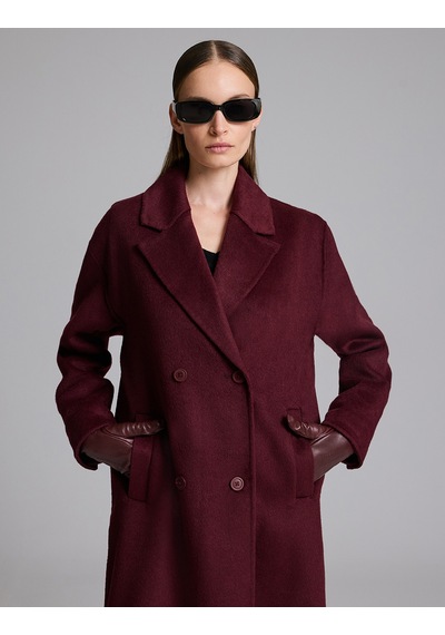 Pierre Cardin Bordo Kaşe Kaban 50329239-vr014