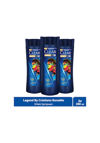 Clear Men Kepeğe Karşı Etkili Şampuan Legend By CR7 3 x 350 ML