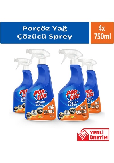 Porçöz Yağ Çözücü Sprey 4 x 750 ML
