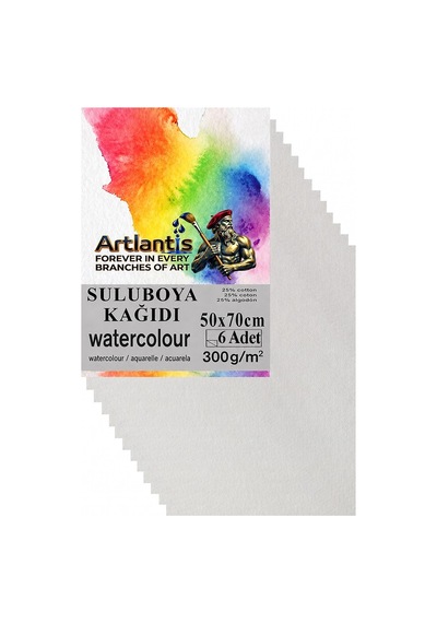 Sulu Boya Kağıdı 50x70cm 6 Adet Grenli Dokulu Krem Renkli Suluboya Kağıdı Profesyonel Dayanıklı Ve Özel Dokulu Tabaka