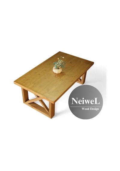 Neiwel Moe Doğal Ahşap Sehpa-70-140 Açık Ceviz
