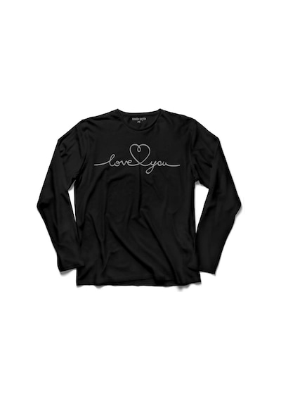 I Love You Kalp Sonsuzluk İşareti Uzun Kollu Tişört (512931620)