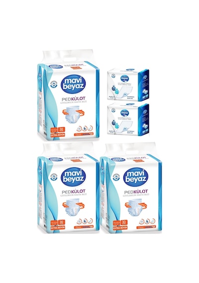 Mavi Beyaz Emici Külot Hasta Bezi L 90 Adet + Yatak Koruyucu 60 A XL