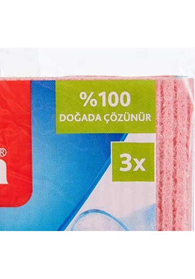 141161 Sünger Bez, Ekstra Dayanıklı, Çok Amaçlı, 3&apos Lü Paket 0