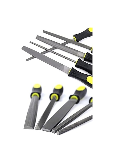 Meşem-1290 Büyük Boy Eğeleme Seti 32cm 5'li Eğe Seti Hava Çeliği, Metal, Ağaç 1410