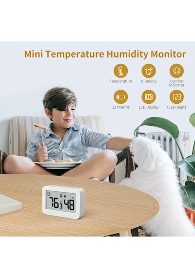 Tr 4'lü Paket Mini Higrometre, İç Mekan Termometresi, Nem Ölçer, Santigrat , Nem Ölçer, Dijital Sıcaklık Ö