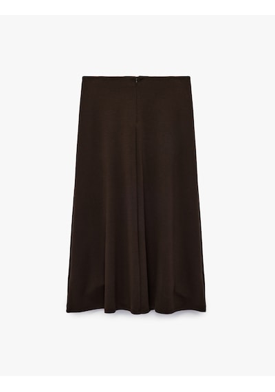 Koton Modal Kumaş Midi Etek Kahverengi 6sak10151ek Kahve