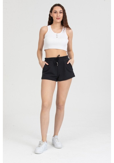 Twenty3 Kadın Beli Lastikli Basic Kısa Cepli Şort 001