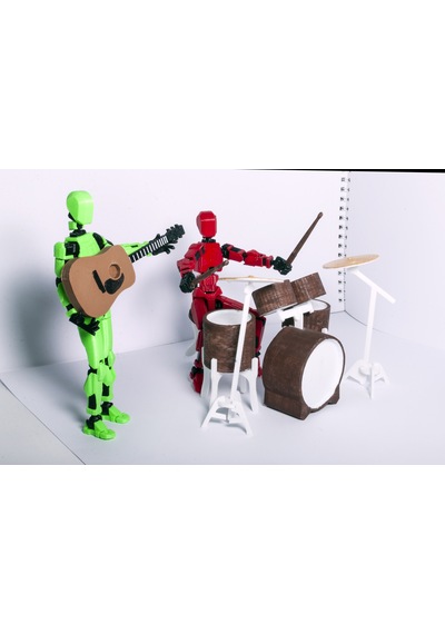 Koleksiyon Serisi Müzik Grubu Figür Seti Gitarist Ve Baterist Hareketli İkili Figür