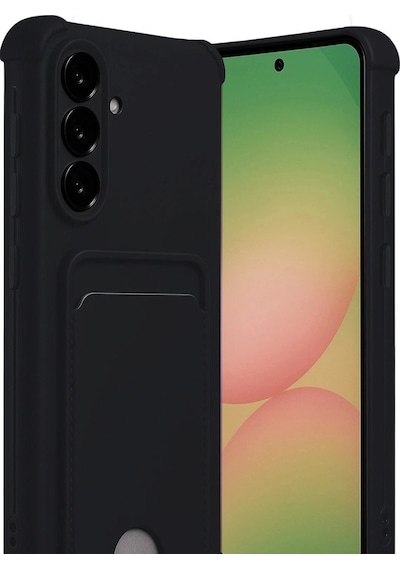 Samsung Samsung Uyumlu Galaxy A56 Kılıf Kelvin Kartvizitli Silikon - Siyah