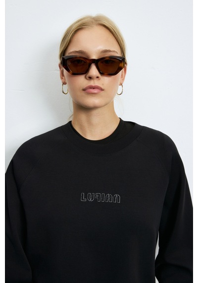 Lufian Alice Kadın Örme Sweatshirt 122030027 Siyah