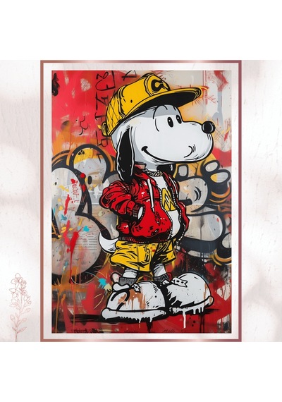 Street Snoopy - Hip Hop Tarzı Graffiti Pvc Tablo