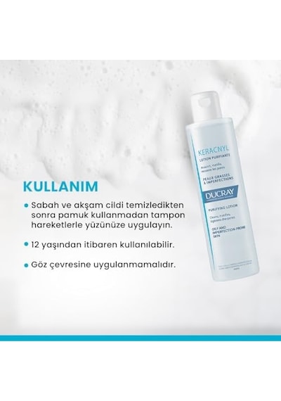 Ducray Keracnyl Lotion Temizleyici Matlaştırıcı Losyon 200 Ml