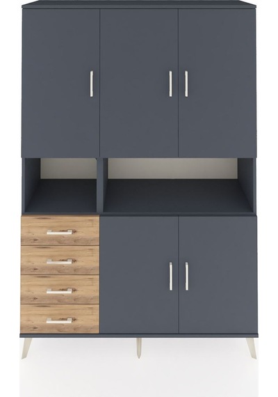 Hyperion Dolap 7 Raflı 4 Çekmeceli 5 Kapaklı 132x44x195 Antrasit-antrasit/çam Antrasıt/atlas Çam Hyperion Dolap 7 Raflı 4 Çekmeceli 5 Kapaklı 132x44x195 Antrasit-antrasit/çam Antrasıt/atlas Çam