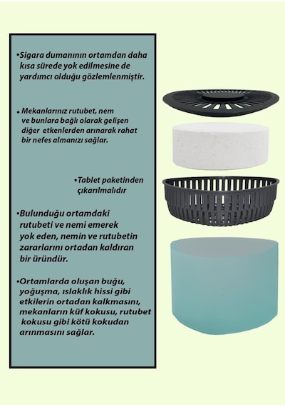 Nem Alıcılı ve Rutubet Giderici Aparat - 500 Gr -Üçgen Yeşil Elm N11.41220