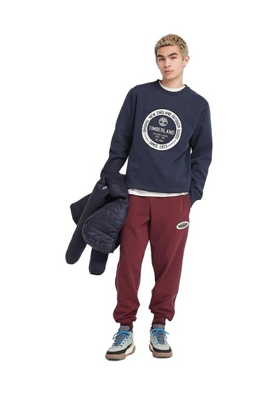 Timberland Ls Elevated Brand Carrier Crew Erkek Sweatshirt-153 Mavi