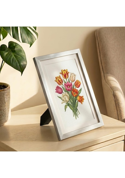 Tr 4409 Gümüş Ahşap Modern Dekoratif Cam Fotoğraf Çerçevesi Masa Duvar Fotoğraf Çerçevesi 21x29,7cm