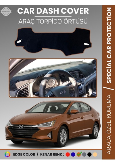 Hyundai Elantra 2017-2020 Torpido Örtüsü Ön Göğüs Halı Araca Özel Çatlamayı Önler Kaymaz - 471 Stiloto