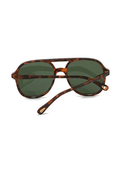 Zoreya Leopar Desenli Yeşil Cam Vintage & Retro Unisex Güneş Gözlüğü