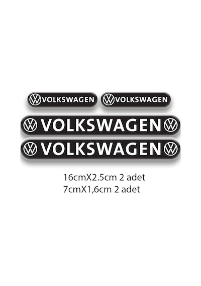 Otomobil Stıcker Seti Volkswagen 3d Damla 4'lü 2 Nötr