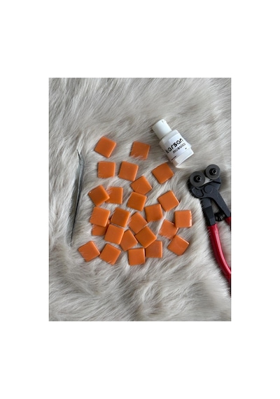 Sanatsal Mozaik Turuncu 2,5x2,5cm Mozaik Sanatı Malzeme 100gr