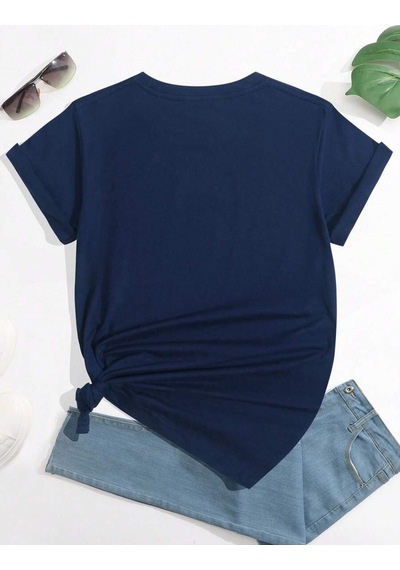 Uyguntarz Unisex Love Baskılı Tasarım Tshirt Lacivert