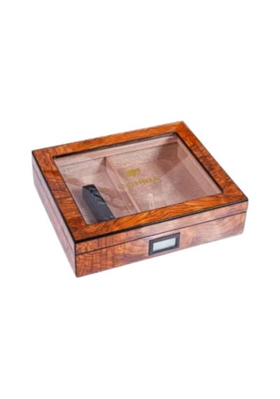 Cohiba Kahverengi Camlı Sedir Humidor Puro Kutusu - Tr9823