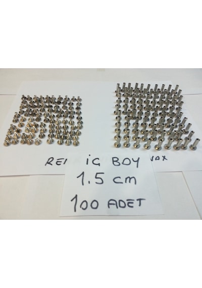1.5 C CM Dosya Klasör Menü Kartela Vidası Nikel Inox Renk 100 Adet