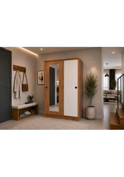 Gm 456 Flora 2 Kapaklı Sürgülü Portmanto Vestiyer
